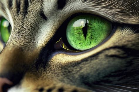 Premium Photo Close Up Of A Green Cats Eyes