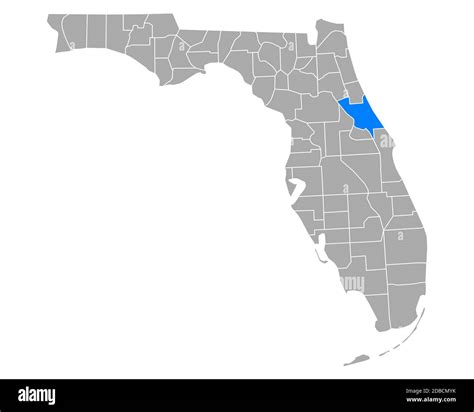 Map of Volusia in Florida Stock Photo - Alamy