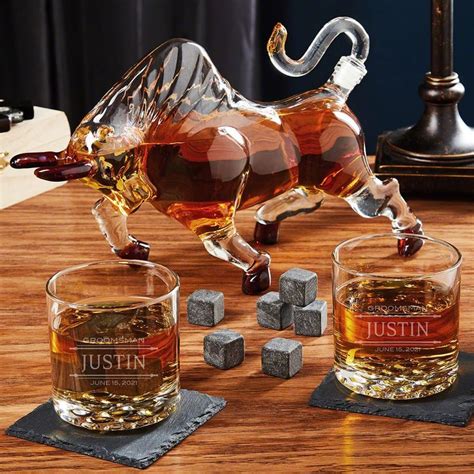 Stanford El Matador Bull Whiskey Decanter Set With Custom Etsy