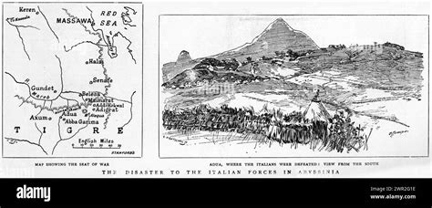 Incisione Delle Forze Italiane Sconfitte In Abissinia Intorno Al 1896