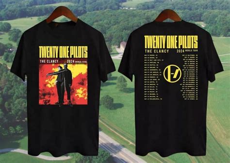 Twenty One Pilots Clancy World Tour 2024 Music T Shirt Black T For Fans