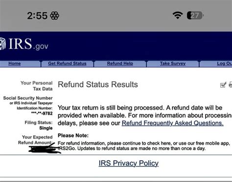 Tax Refund Status Gone : r/IRS