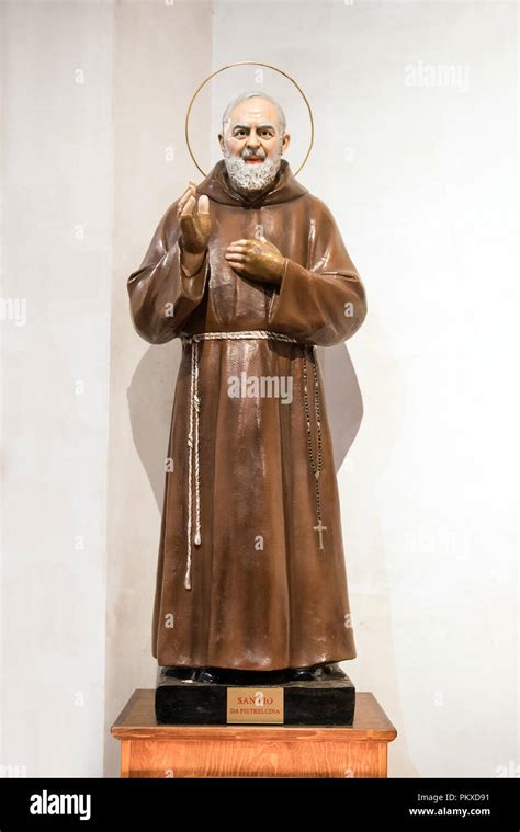 Statue of Padre Pio or Saint Pio of Pietrelcina, a Roman Catholic friar ...