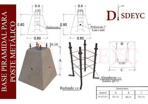 BASE PIRAMIDAL 40X80X80 DISDEYC