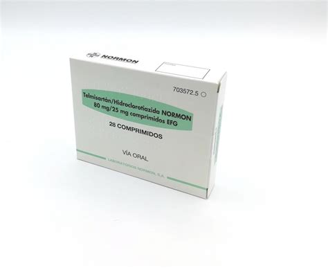 Telmisartanhidroclorotiazida Normon 80 Mg25 Mg Comprimidos Efg 28