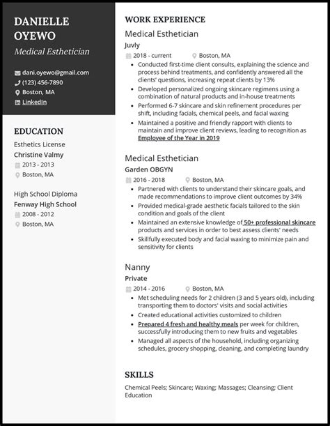 3 Medical Esthetician Resume Examples & Templates [Edit Free]