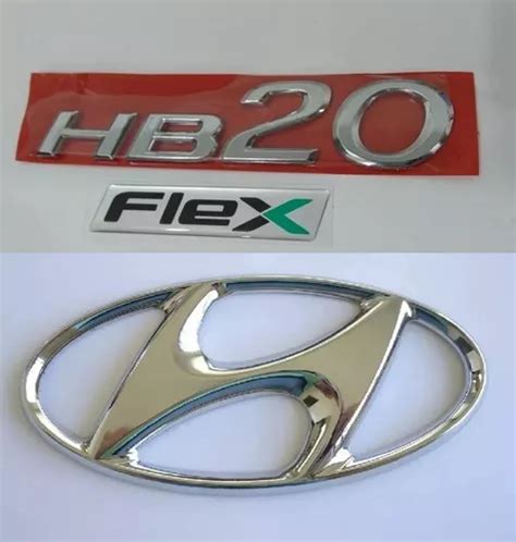 Emblemas Hb20 Flex Logo Hyundai Da Mala Hb20 kit 3 Pçs MercadoLivre