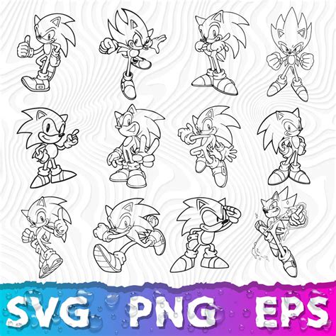 Sonic Outline Sonic Svg For Cricut Sonic Svg Black And Whi Inspire