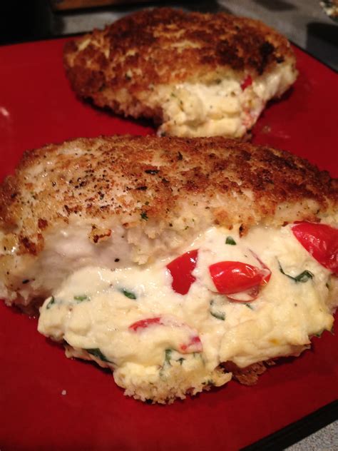 My Salty Kitchen: Cream Cheese, Tomato, and Basil Stuffed Chicken Breast