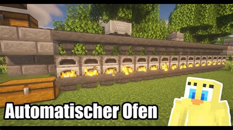 Minecraft Automatischer Ofen Bauen Tutorial Youtube