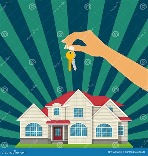Selling and Buying House Real Estate Vector Business Concept with Hands