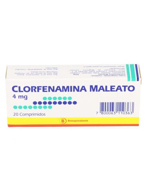 Clorfenamina 4 Mg X 20 Comprimidos Mintlab B FARMATICA