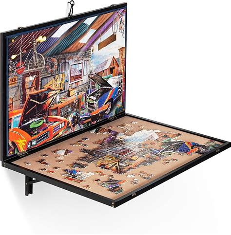 Lavievert Table De Puzzle Murale Pliante Avec Couvercle Et Supports En