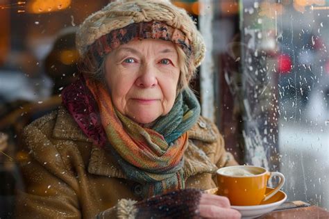 Premium Photo Older Woman Wearing Glasses And A Scarf