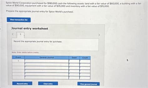 Solved Spice World Corporation Purchased For Cash Chegg