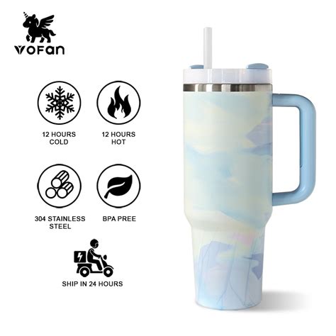 Vacuum Insulated Tumbler With Straw And Handle Hot And Cold Thermoflask Stainless Steel Water