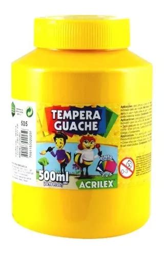 Tinta Guache Ml Amarelo Ouro Acrilex Mercadolivre