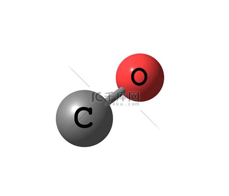 一氧化碳分子结构上白色孤立高清摄影大图 千库网