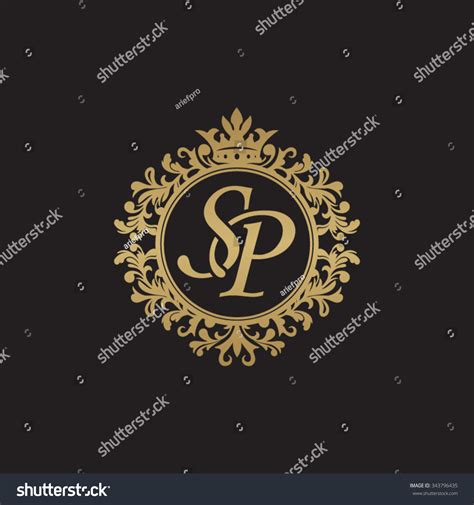 Sp Initial Luxury Ornament Monogram Logo Vetor Stock Livre De