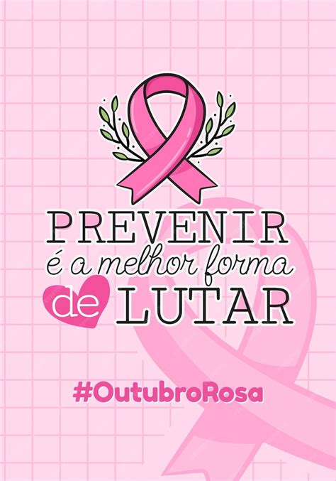 Banner Em Português Para Composição Outubro Rosa Prevenção Do Câncer De