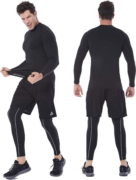 Men Silkworld Mens Long Sleeve Compression Shirt Base Layer Running Top