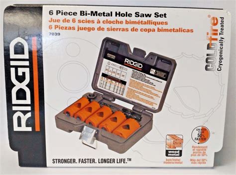 Ridgid Piece Bi Metal Hole Saw Set Cobalt Industrial Grade Steel