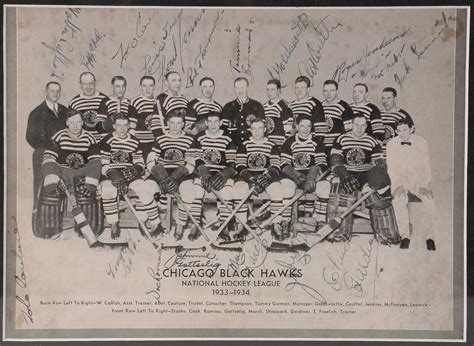 Chicago Black Hawks 1st Stanley Cup 1934 Autographed Photo Hockeygods