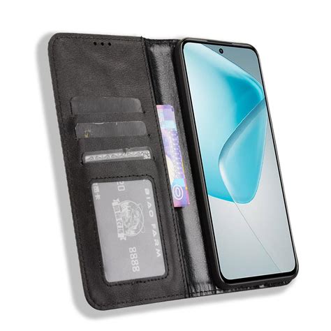 For Infinix Hot Pro G Magnetic Buckle Retro Texture Leather Phone Case Black Alexnld