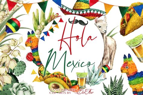 Mexico Watercolor Illustration Decorative Illustrations Creative Market