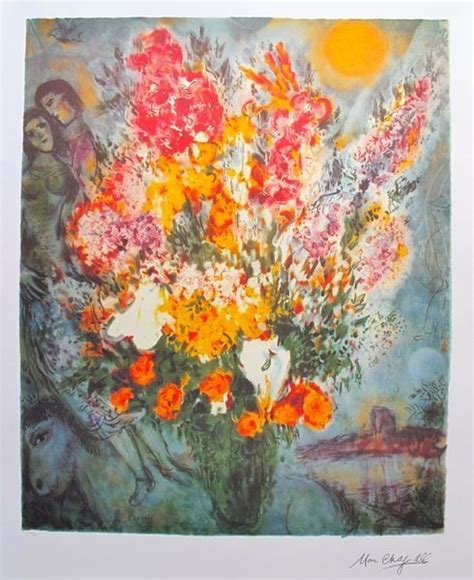 Marc Chagall Lithographs Marc Chagall Original Bouquet Limited Ed