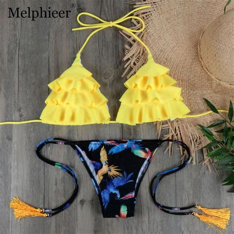 Buy Tassel Micro Bikini 2018 Biquini Sexy Ruffle