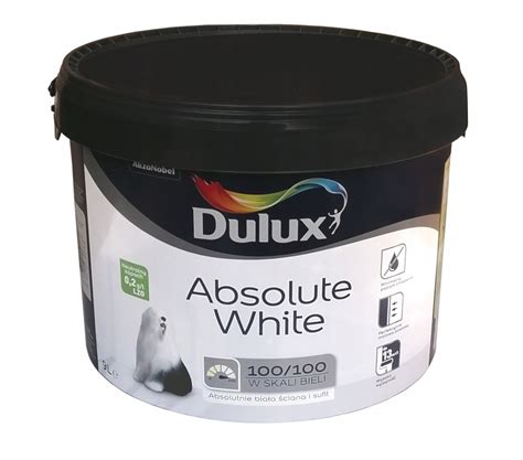 FARBA DULUX ABSOLUTE WHITE BIAŁA 9L ŚCIANY SUFIT 10437732042