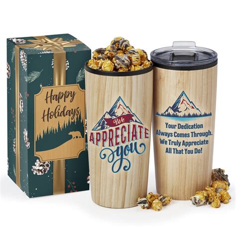 We Appreciate You Bamboo Style Teton Stainless Steel Tumbler 20 Oz