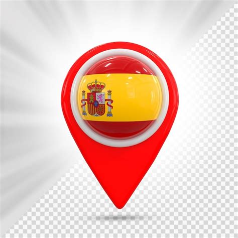 Premium Psd Spain Flag Pin Map 3d