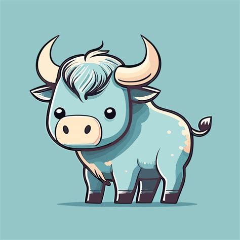 Premium Vector | A blue cow with a blue face is on a blue background