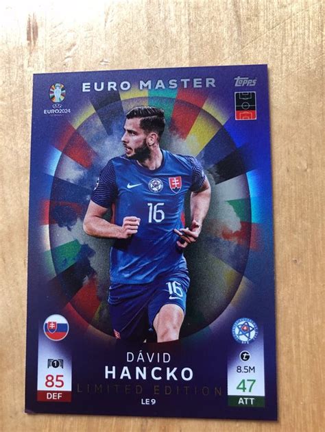 Topps Match Attax Euro David Hancko Karte Euro Master Comprare