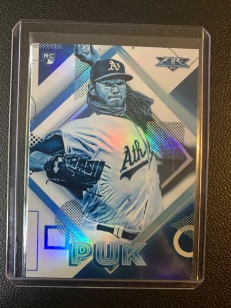 2020 TOPPS FIRE A J Carte Recrue Puk Blue Chip RC 113 Oakland