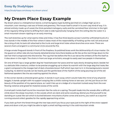 My Dream Place Essay Example