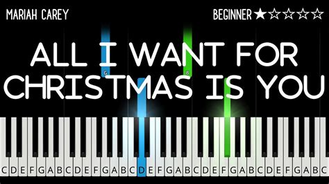 Mariah Carey All I Want For Christmas Is You Easy Piano Tutorial Youtube