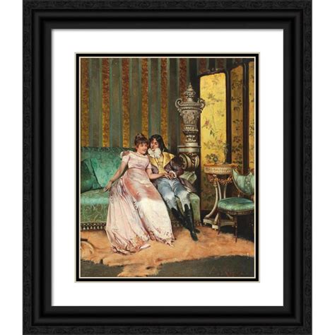 Pio Ricci X Black Ornate Wood Framed Double Matted Museum Art Print