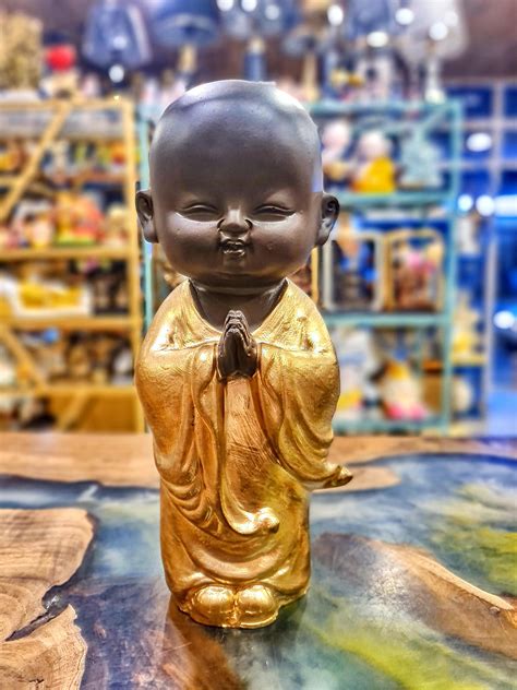 Spiritual Namaste Monk Sculpture Resin Statue For Home Or Office Decor