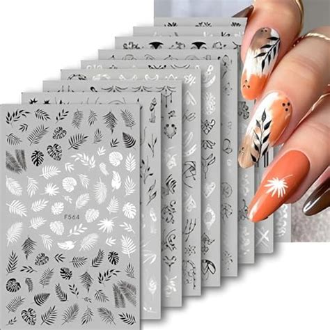 Amazon Jmeowio Sheets Rose Gold Black Flower Nail Art Stickers