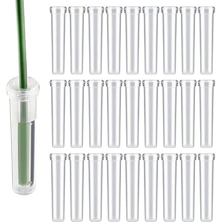 50 Pieces Clear Plastic Test Tubes 12 By 75 Mm With Push Caps 5 Ml