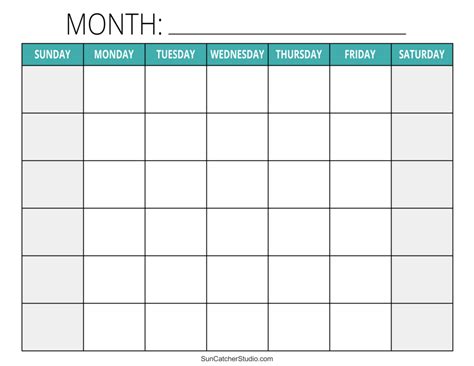blank calendar template printable printable templates