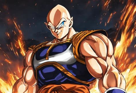 La Fuerza Bruta De Nappa Saiyan En La Batalla Foto Premium