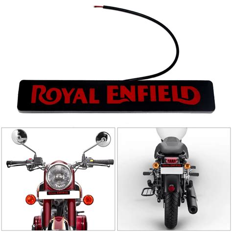 Red Drl Light Front And Rear Led Light With Royal Enfield Logo Tail