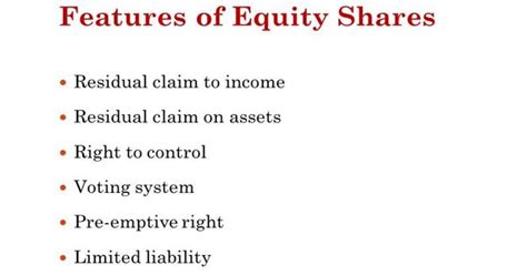 Features Of Equity Shares Assignment Point