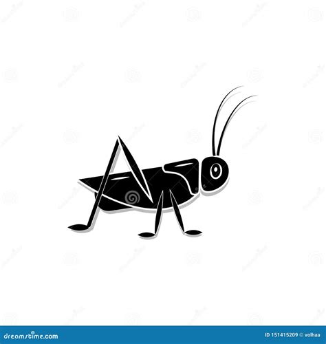 Grasshopper Vector Icon With Shadow Stock Vector Illustration Of Background Jump 151415209