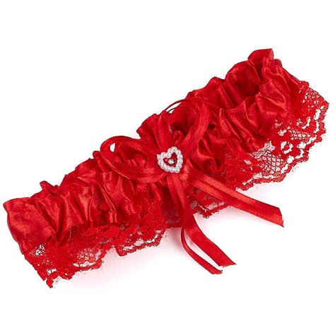 Red Satin And Lace Wedding Garter Bridal Garters Keepsake Garter