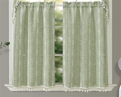 Amazon GOHD Country Road Tiers Kitchen Curtains Boho Jacquard